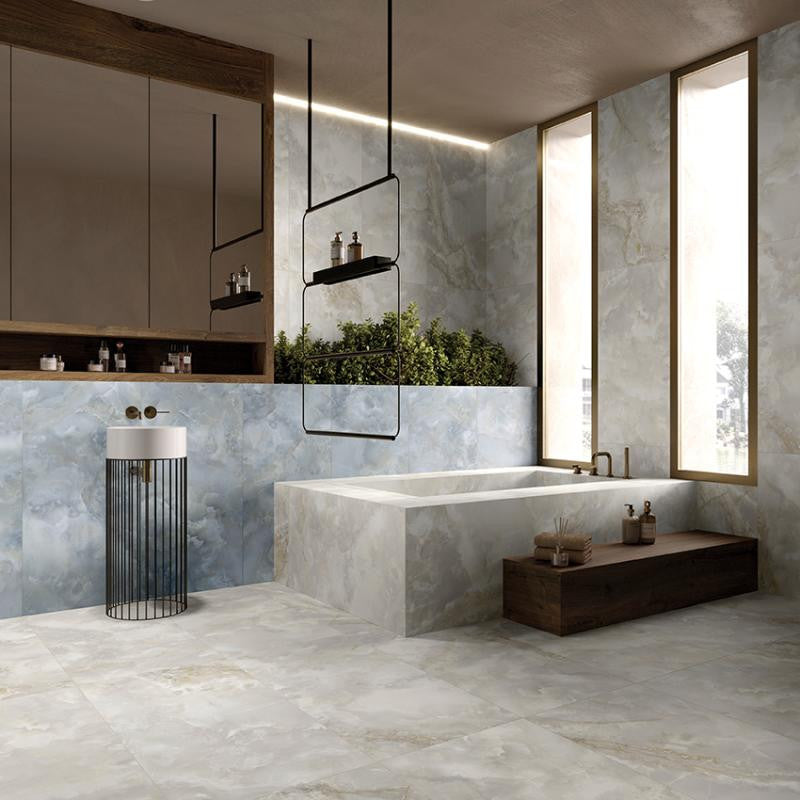 Onyx White 12x24 Onyx Look Porcelain Tile