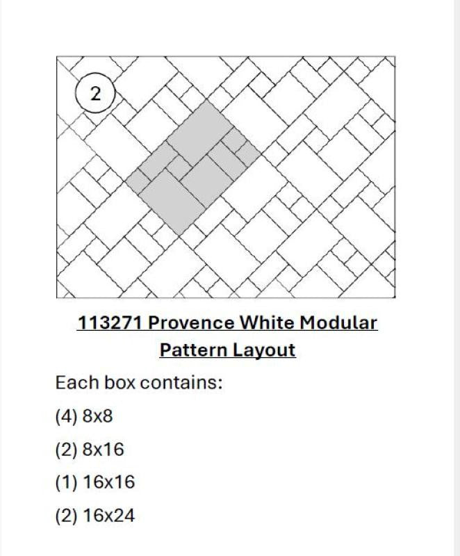 Provence White Modular Pattern Porcelain Floor Tile