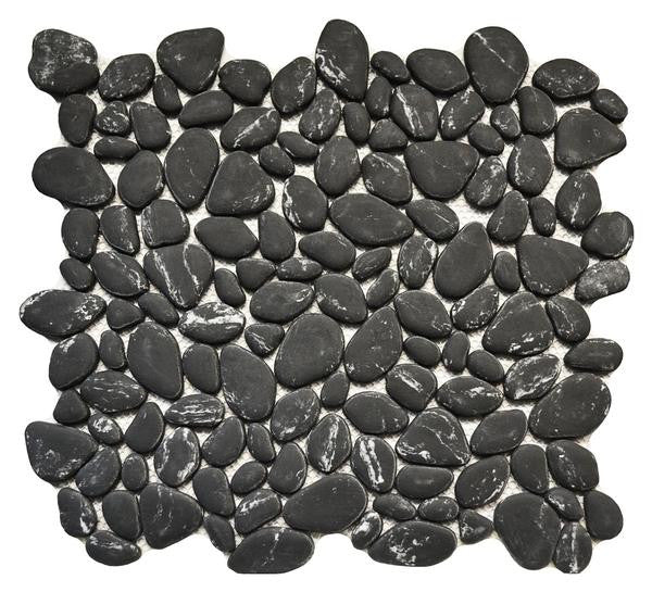 Nero Glass Pebble Mosaic Tile 12x12 Sheet