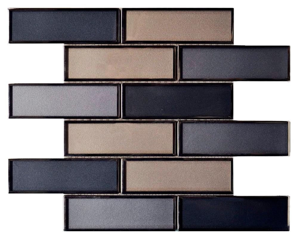 Blue Blend 2x6 Mirror Glass Mosaic Tile 12x12 Sheet