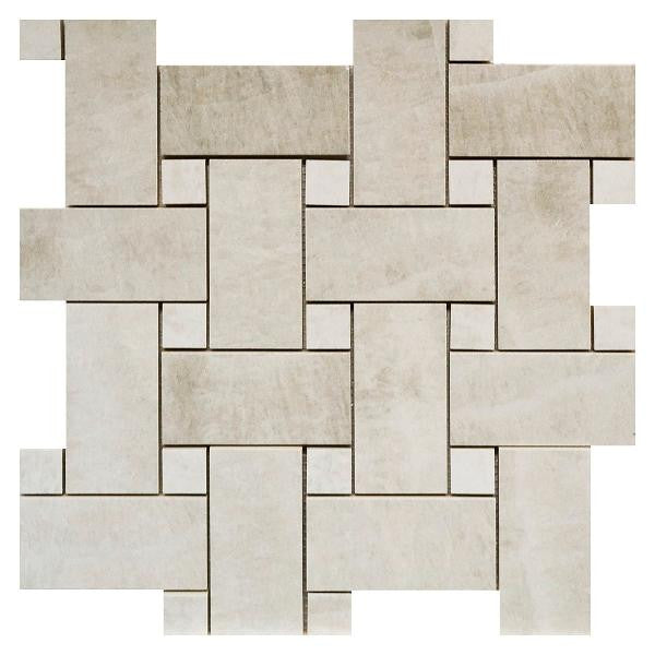 Tivoli Medici Perla Basketweave Porcelain Mosaic Tile 13x12 Sheet