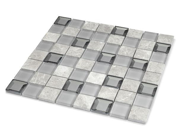 Keops Gris 2x2 Glass Mosaic Tile 12x12 Sheet