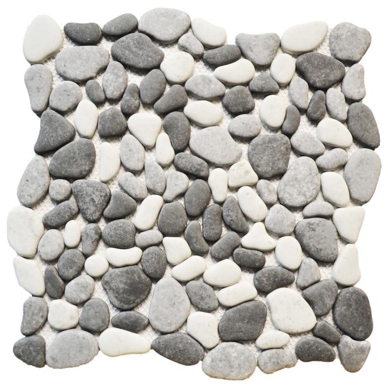 Grey Mix Glass Pebble Mosaic Tile 12x12 Sheet