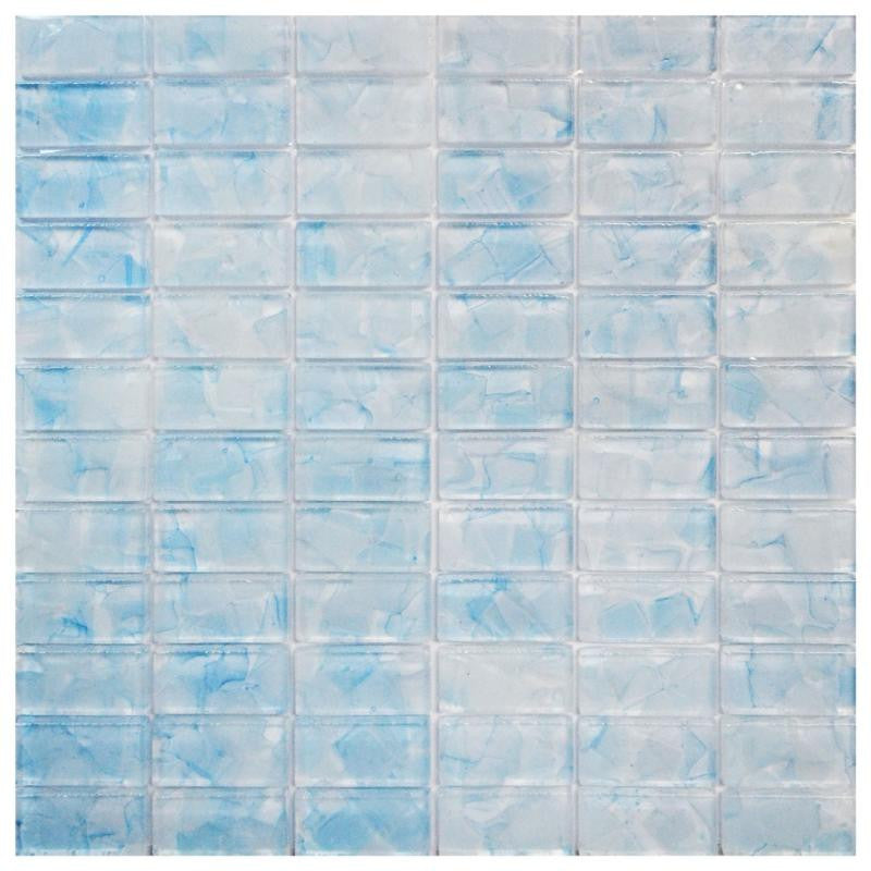 Flower Glass Bluebell 1x2 Mosaic Tile 12x12 Sheet