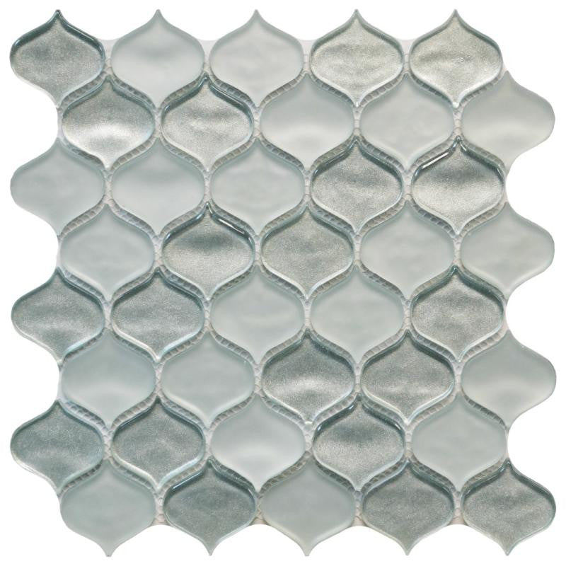 Mint Metallic Teardrop Glass Mosaic Tile 11x11 Sheet
