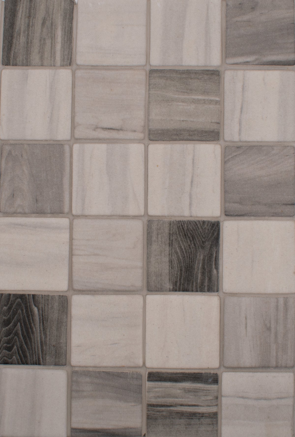 Grey Wood 2x2 Glass Mosaic Tile 12x12 Sheet