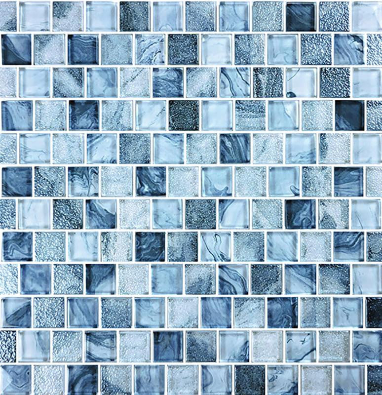Arctic Blue 1x1 Glass Mosaic Tile 12x12 Sheet