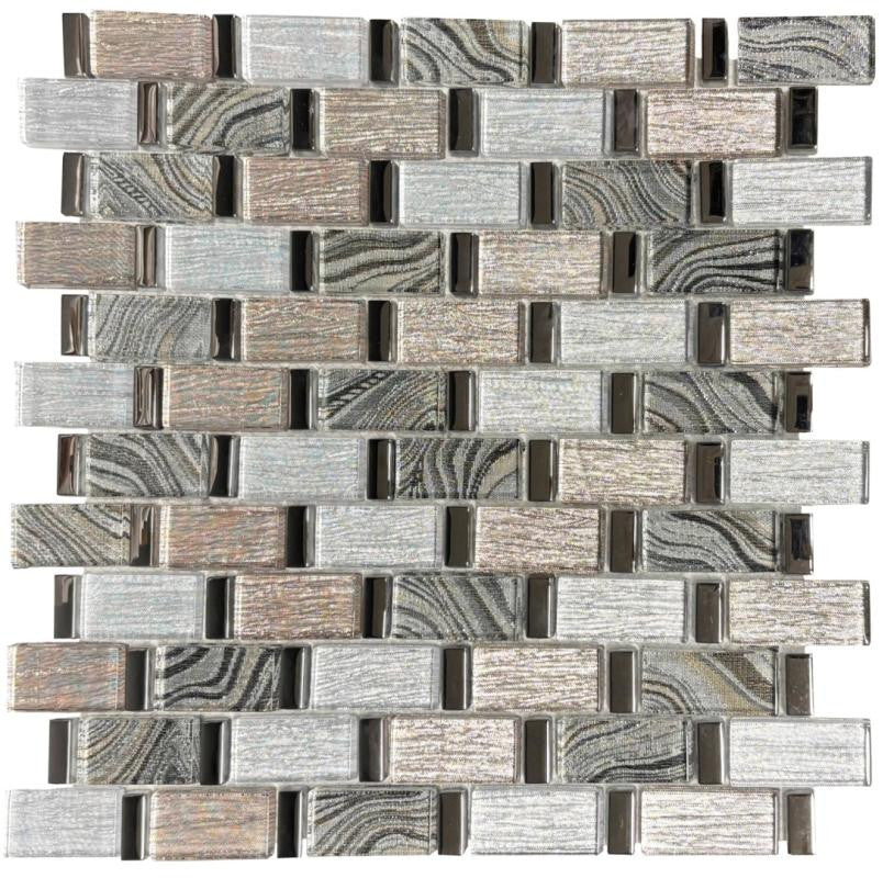 Rock Wind Glass Mosaic Tile 12x12 Sheet