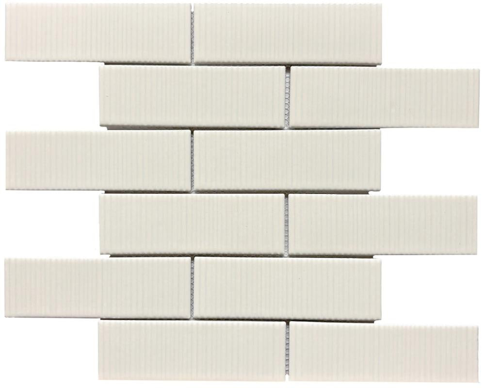 Coastal Hues Beige 2x6 Glass Mosaic 12x12 Sheet