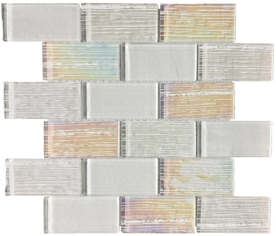 Unicorn Sparkle 2x4 Glass Mosaic Tile 12x12 Sheet