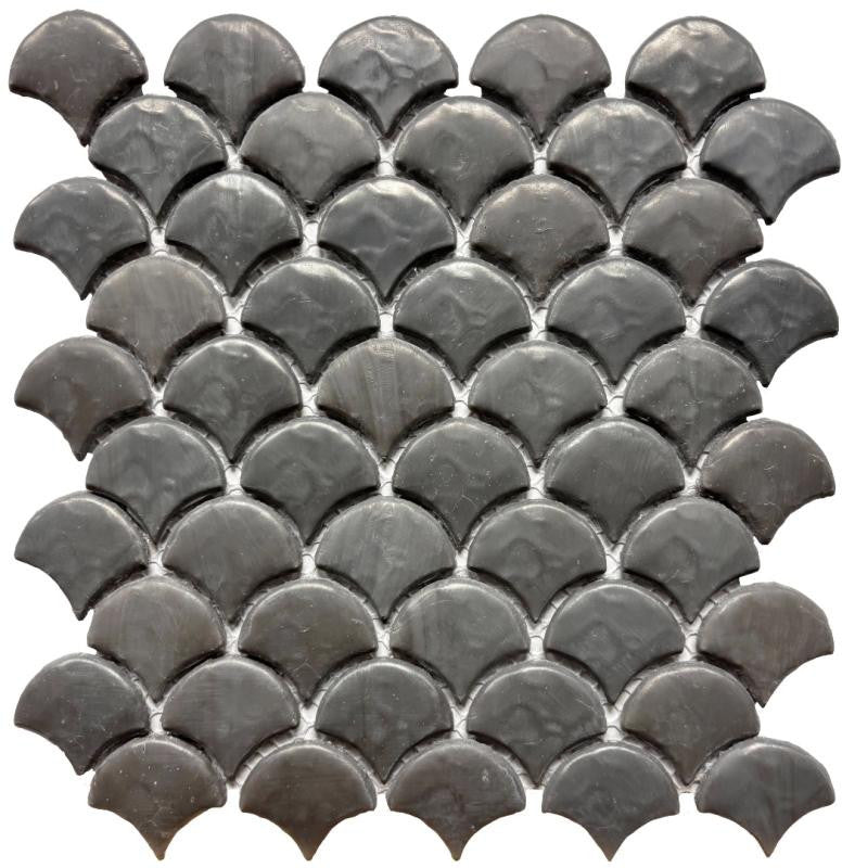 Dominica Steel Scales Glass Mosaic Tile 12x12 Sheet
