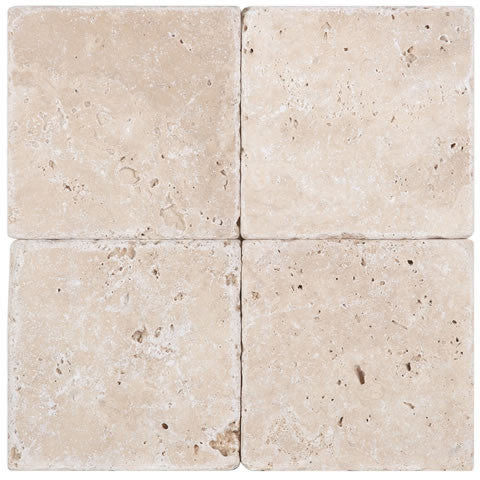 Classic Premium Travertine Tumbled 4x4 Natural Stone Tile