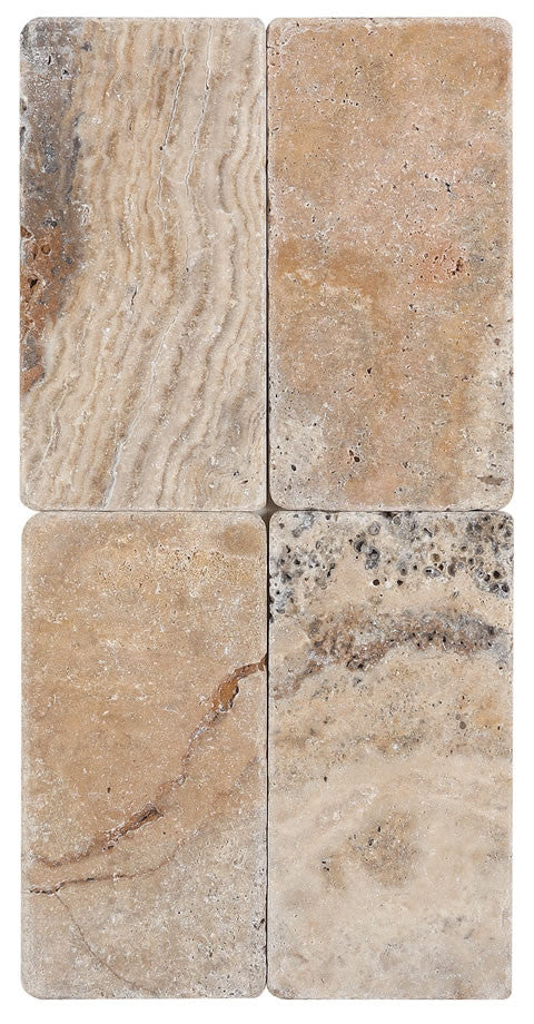 Royal Scabos Travertine Tumbled 3x6 Subway Tile