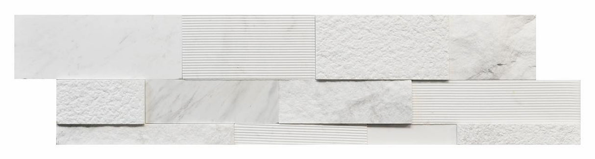 Volakas White Marble 6x24 Natural Stone Ledger Panel