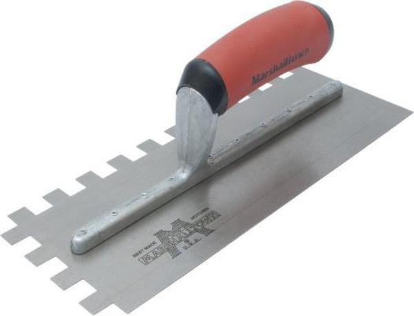 Notched Trowel 1/2 x 1/2 x 1/2" Square, DuraSoft