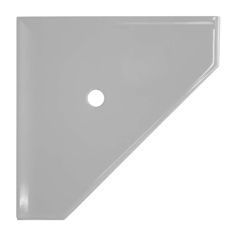 Geo Retrofit Cool Gray Polished Cast Stone Corner Shelf 10"