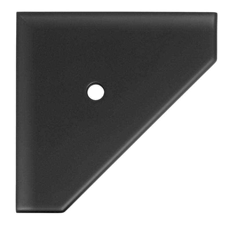 Geo Retrofit Matte Graphite Cast Stone Corner Shelf 10"