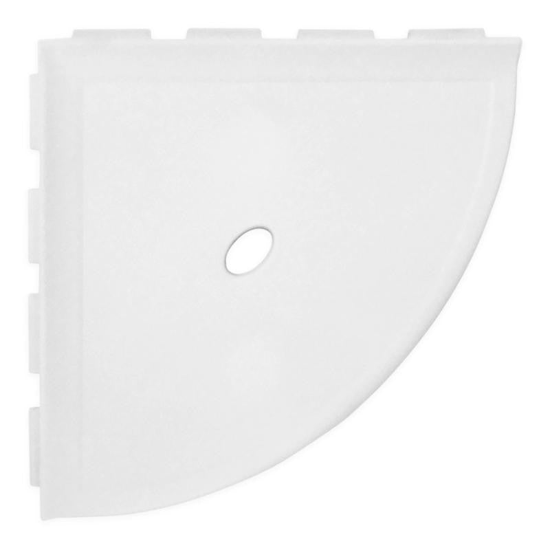 Metro Bright White Cast Stone Corner Shelf 10"