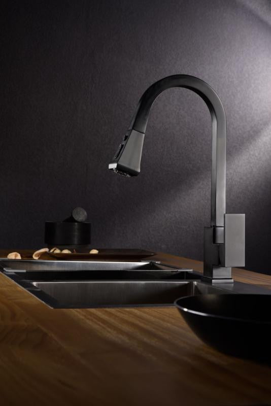 KF811 Single-Handle Kitchen Faucet, Matte Black