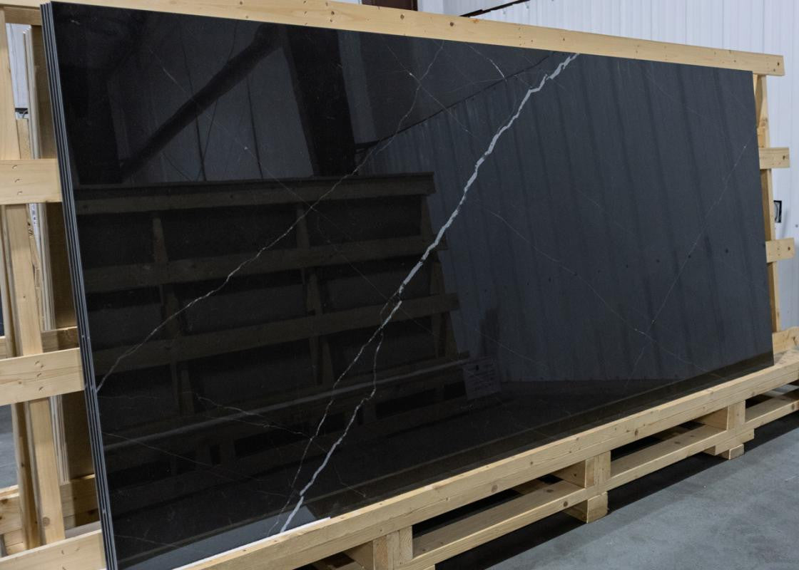 Delight Marquina Nero 48x102 Polished Marble Look Porcelain Tile
