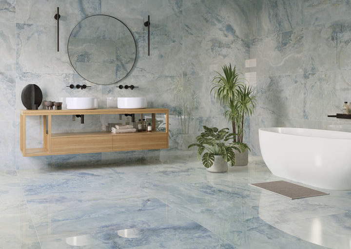 Scarlet Blue 24x48 Polished Statement Porcelain Tile