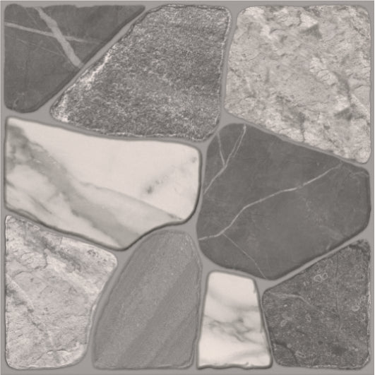 Grey Rocks Textured Outdoor Ceramic Patio Tile 18x18 Ceramic Tile