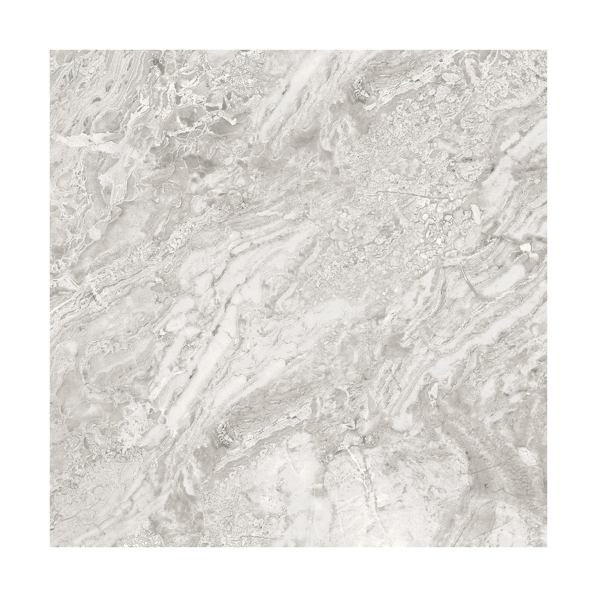Brescia Grey porcelain floor tile face variation with flowing light grey veins
