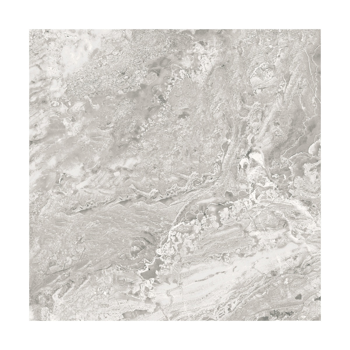 Brescia Grey 22x22 porcelain tile face variation with diagonal grey veining and a fragmented stone pattern