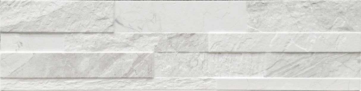 Gioia 3D Bianco 6x24 Porcelain Wall Tile