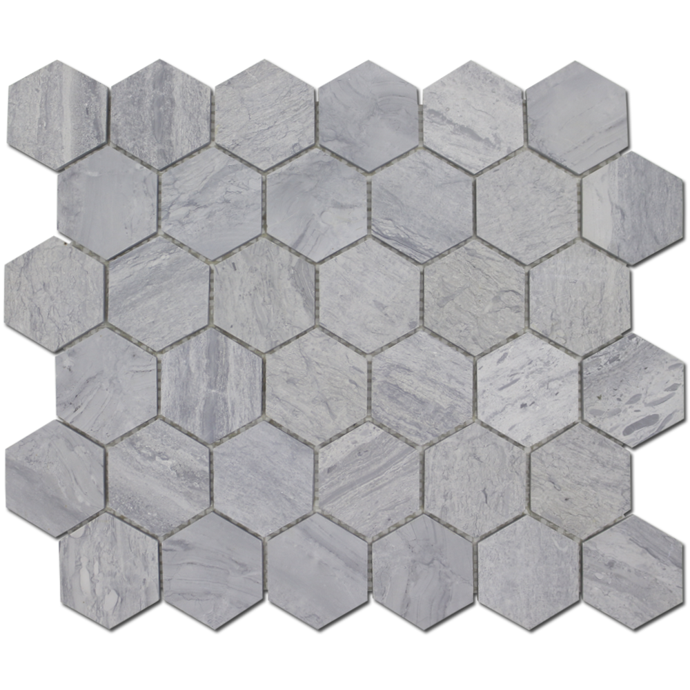 Blue Savoy 2" Honeycomb Mosaic Tiles