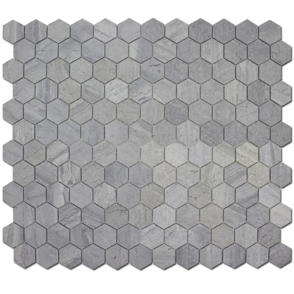 Large sheet of Blue Savoy Honeycomb Mosaic Tiles