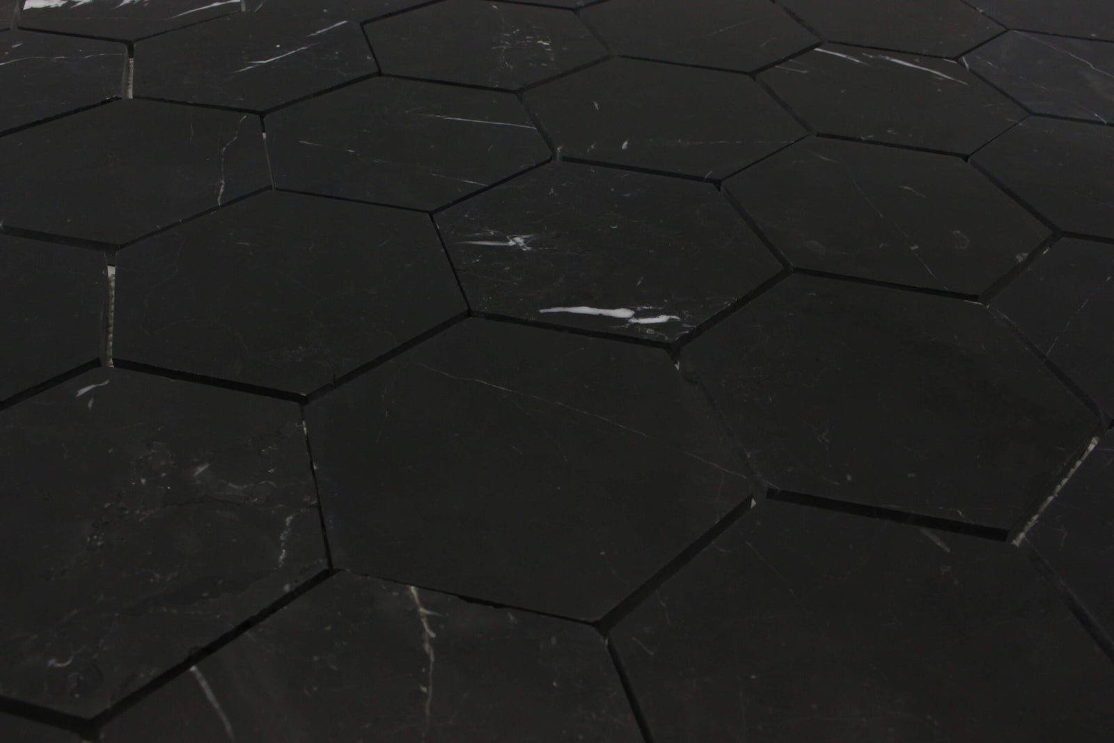 Taurus Black 4" Honeycomb Mosaic Tile
