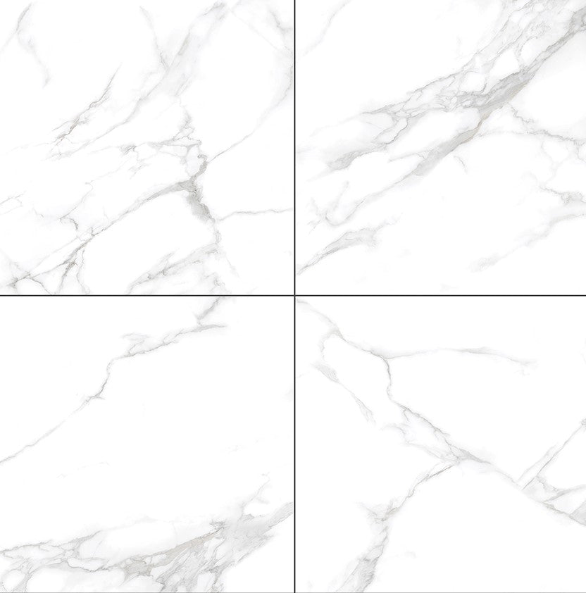 Silver Moon 24x24 Polished Marble Look Porcelain Tile