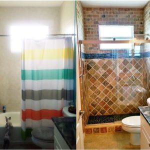 From Builder-Standard Bathroom to Spectacular Walk-in Shower