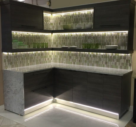 Explore Kitchen Cabinets in Tampa: The Lusso Aspen Oak Display
