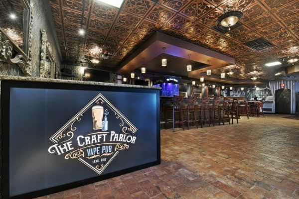 Brick Porcelain Tile and Mosaics Add 30s Vibe to Clearwater, Florida Vape Pub, Craft Parlor