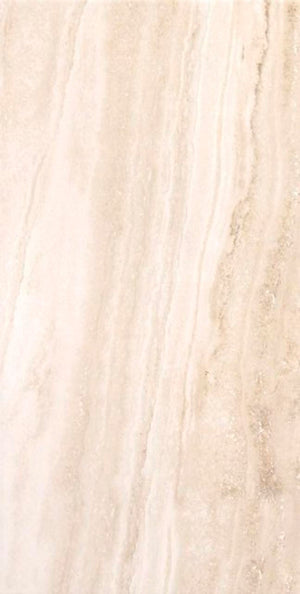 Travertino Navona Bianco 12x24 Polished Travertine Look Porcelain Tile