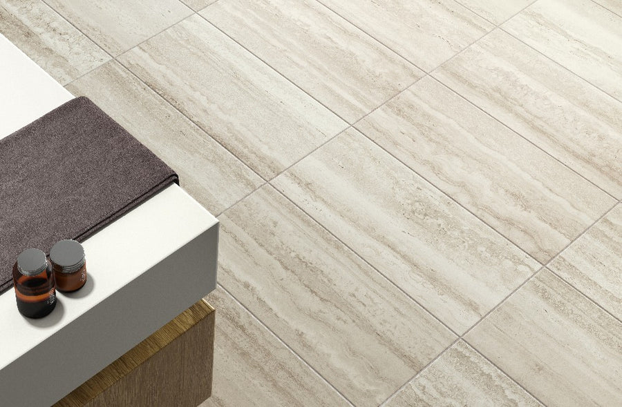 Flow Ivory 12x24 Stone Look Porcelain Tile
