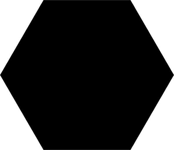 Basic Hex Black 8x10 Matte Porcelain Tile