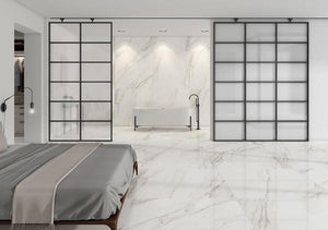 Calacatta Gold 30x30 Polished Marble Look Porcelain Tile