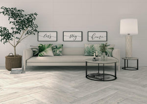 Rennes White 8x30 Porcelain Plank Tile