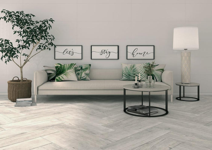 Rennes White 8x30 Porcelain Plank Tile 2
