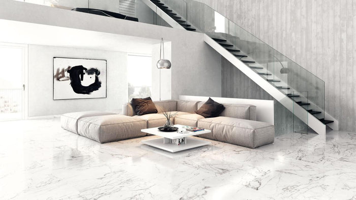 Venato Blanco Polished 12x24 Marble Look Porcelain Tile 2