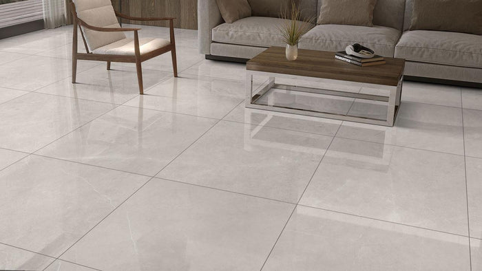 Amani Light Grey 32x32 Glossy Porcelain Floor Tile 2