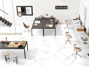 Domus Bianco Matte 32x32 Marble Look Porcelain Tile