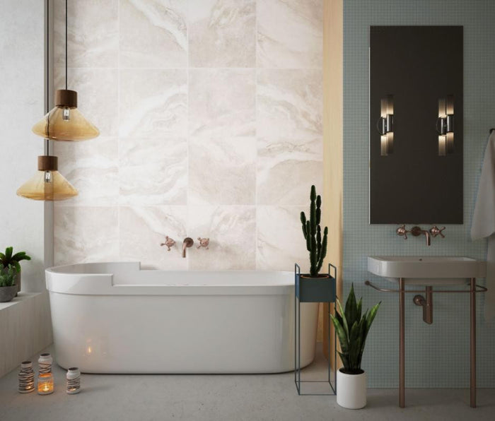 Izmir Ivory White Polished 24x24 Porcelain Tile 2