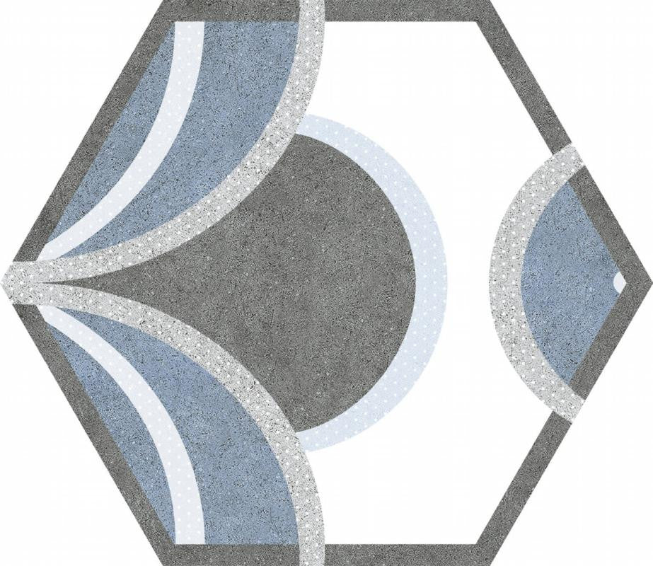 Bow Blue 8x10 Hex Porcelain Tile