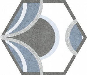 Bow Blue 8x10 Hex Porcelain Tile