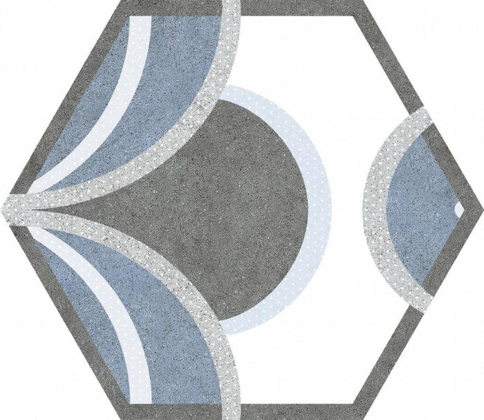 Bow Blue 8x10 Hex Porcelain Tile 1