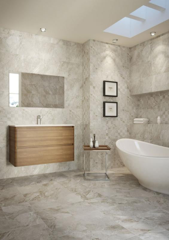 Icaria Blanco 24x24 White Stone Look Porcelain Tile 2